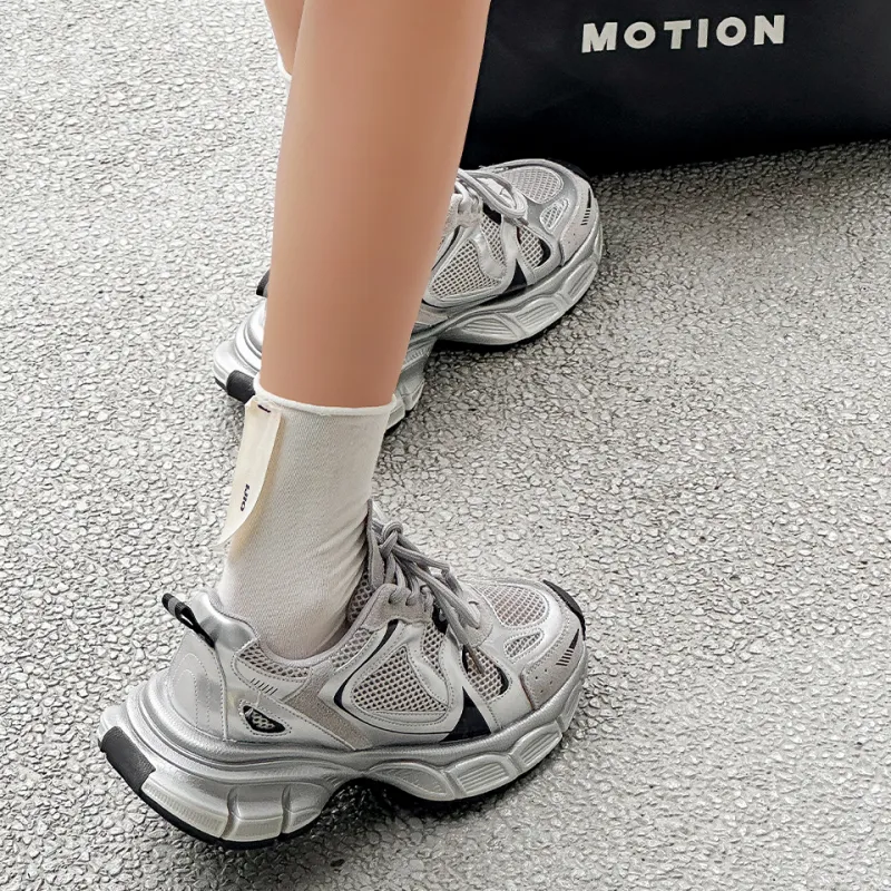 Lanza Cushioning, Slip Resistant, Abrasion Resistant, Breathable, Height Increasing Low Top Chunky Sneakers Women's-18