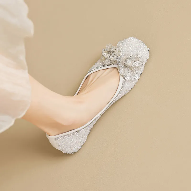 Lanza Casual Single Shoes 1cm Women's Ecru-3