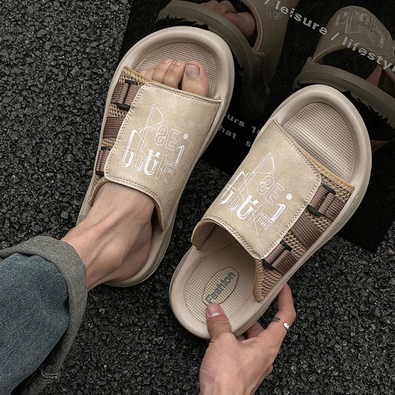 Lanza Slide Slippers Men Apricot/Black-3