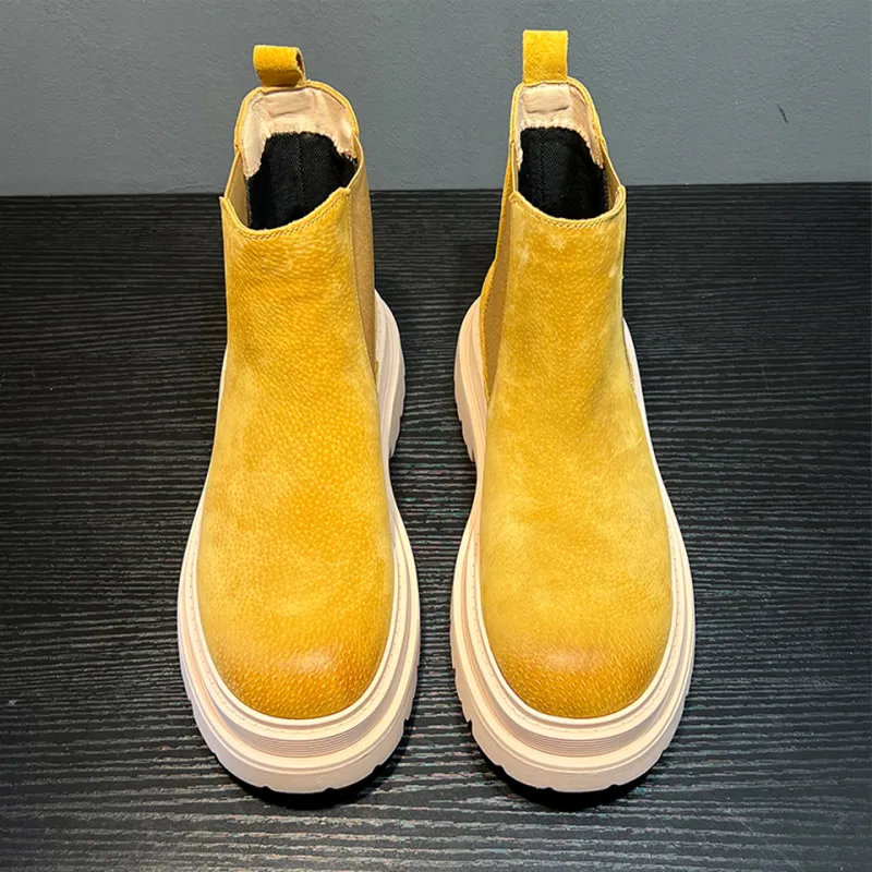 Lanza Chelsea Boots Unisex Black/Yellow-9
