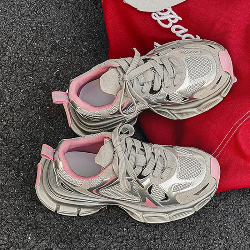 Lanza Cushioning, Slip Resistant, Abrasion Resistant, Breathable, Height Increasing Low Top Chunky Sneakers Women's-10