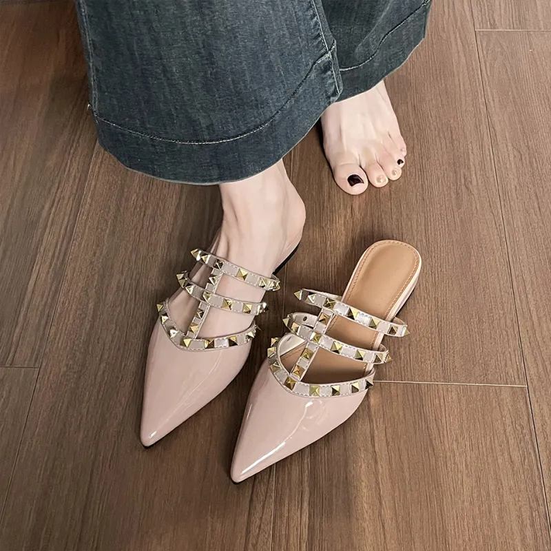 Lanza Rubber Sole Stud Slip Resistant Closed Toe Slippers Women's-4