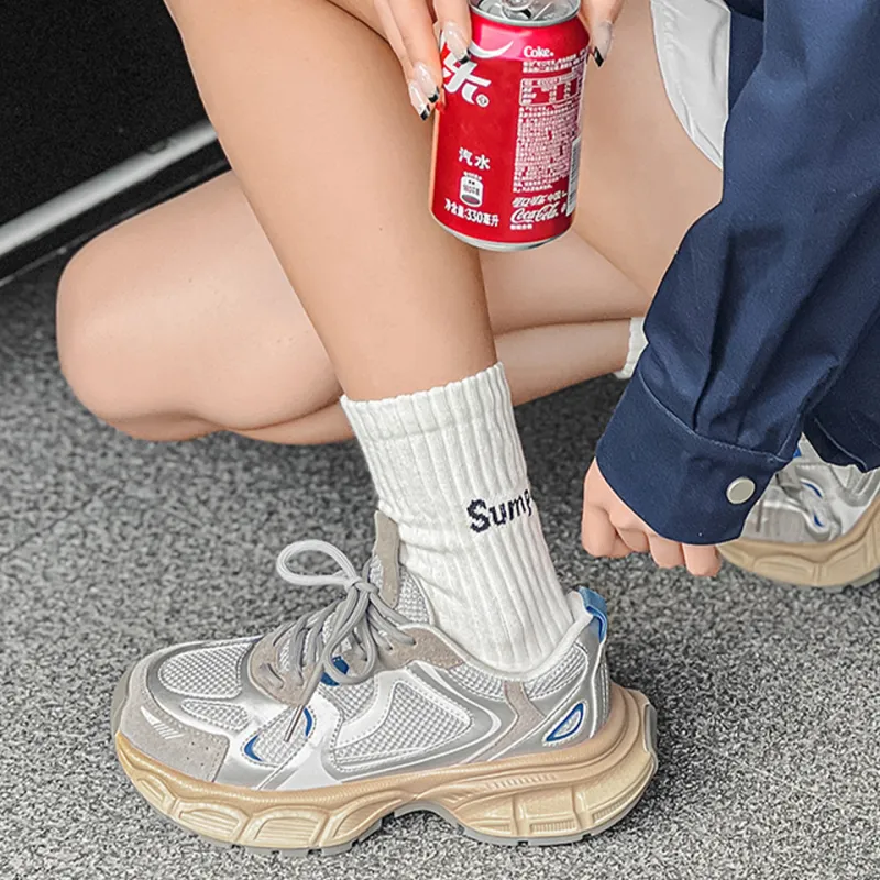 Lanza Cushioning, Slip Resistant, Abrasion Resistant, Breathable, Height Increasing Low Top Chunky Sneakers Women's-7