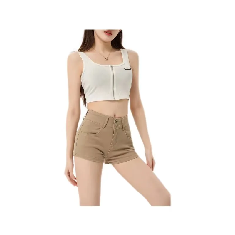 ORIASTAR Denim Shorts Women's Khaki-1