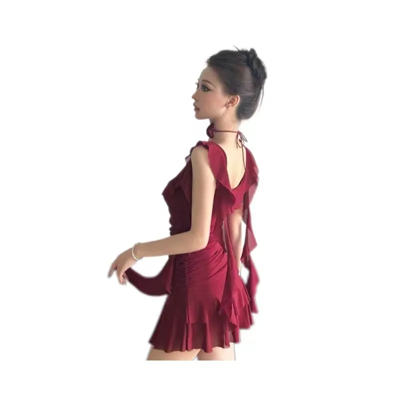 ORIASTAR Slip Dresses Women's Red-1