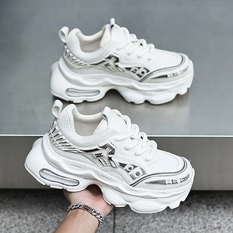 MOERBAI Breathable Height Increasing Low Top Chunky Sneakers Unisex-11
