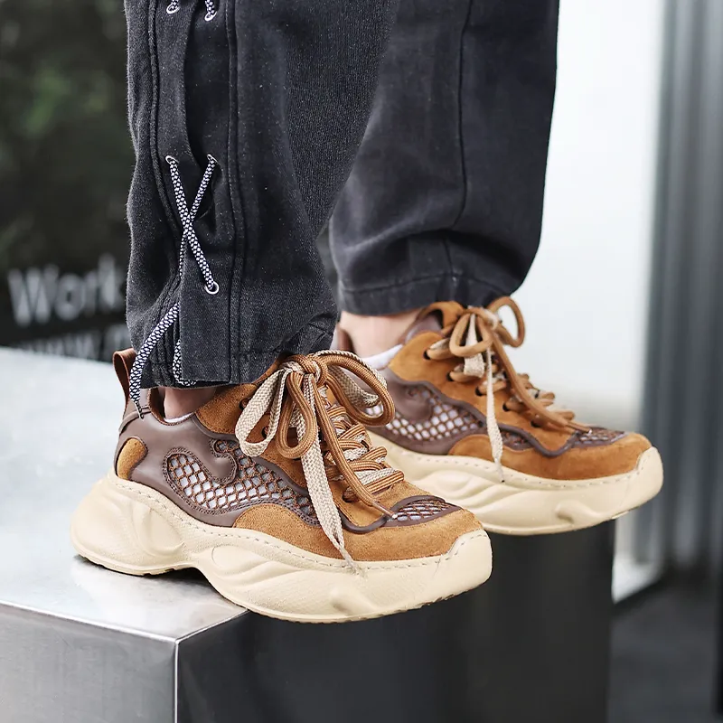 MOERBAI Wear Resistant Breathable Lightweight Height Increasing Low Top Casual Shoes Unisex-19