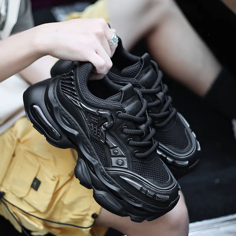 MOERBAI Breathable Height Increasing Low Top Chunky Sneakers Unisex-32