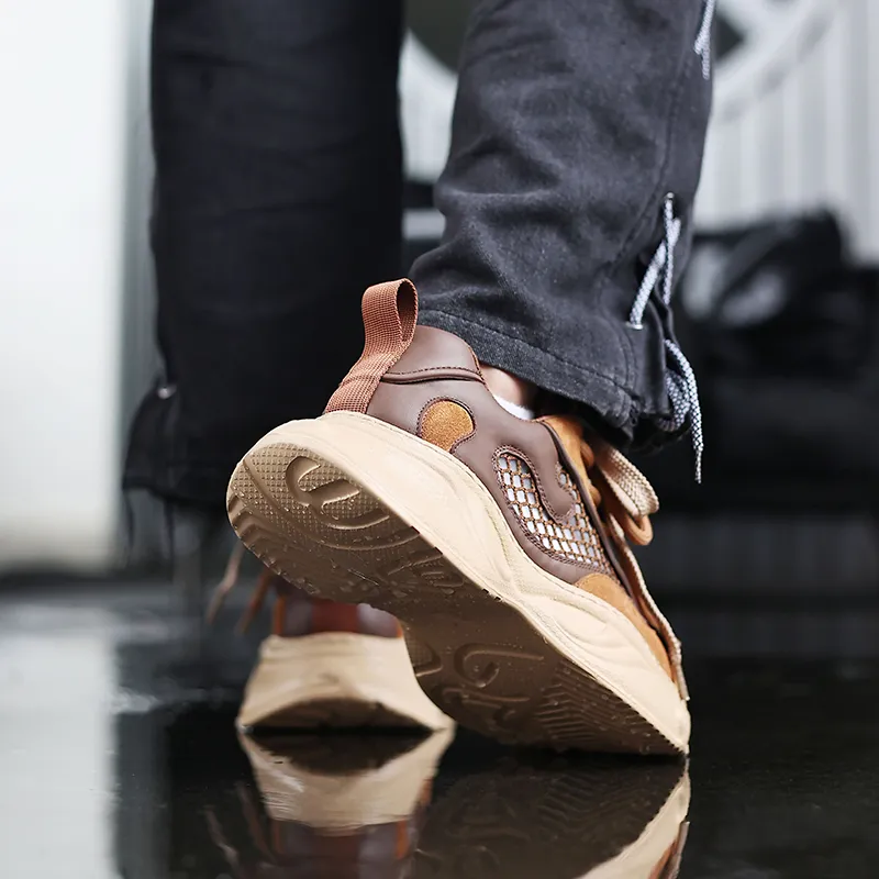 MOERBAI Wear Resistant Breathable Lightweight Height Increasing Low Top Casual Shoes Unisex-23