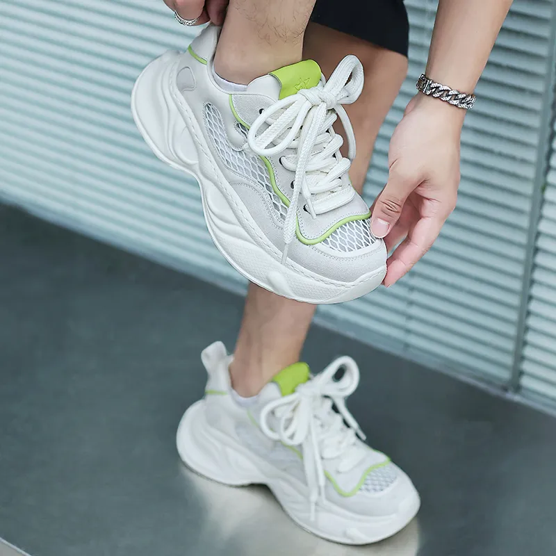 MOERBAI Wear Resistant Breathable Lightweight Height Increasing Low Top Casual Shoes Unisex-9