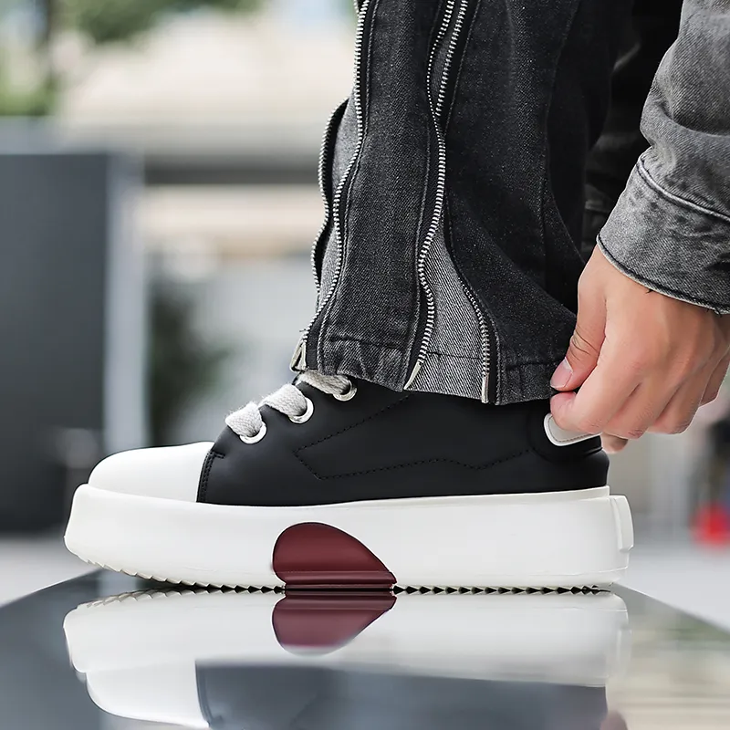MOERBAI Warm Cushioning Wear Resistant Height Increasing Low Top Skateboard Shoes Unisex-10