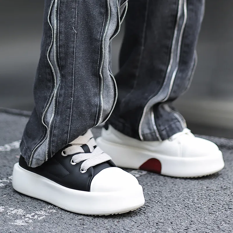 MOERBAI Warm Cushioning Wear Resistant Height Increasing Low Top Skateboard Shoes Unisex-11