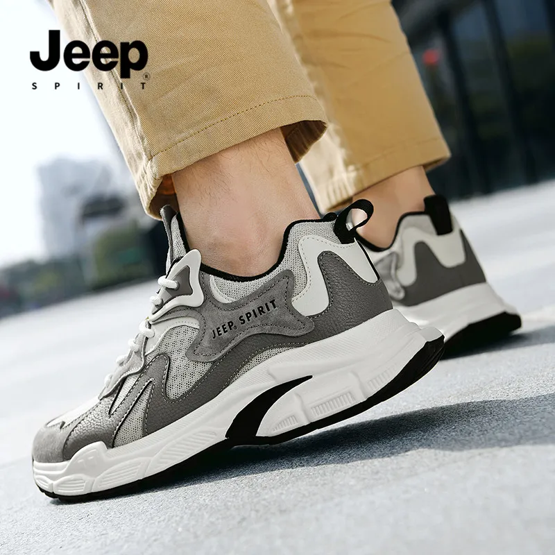 JEEP SPIRIT Cushioning, Abrasion Resistant, Breathable, Lightweight Low Top Outdoor Shoes Men's Time Gray-10