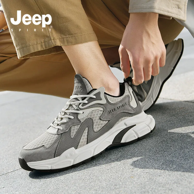 JEEP SPIRIT Cushioning, Abrasion Resistant, Breathable, Lightweight Low Top Outdoor Shoes Men's Time Gray-8