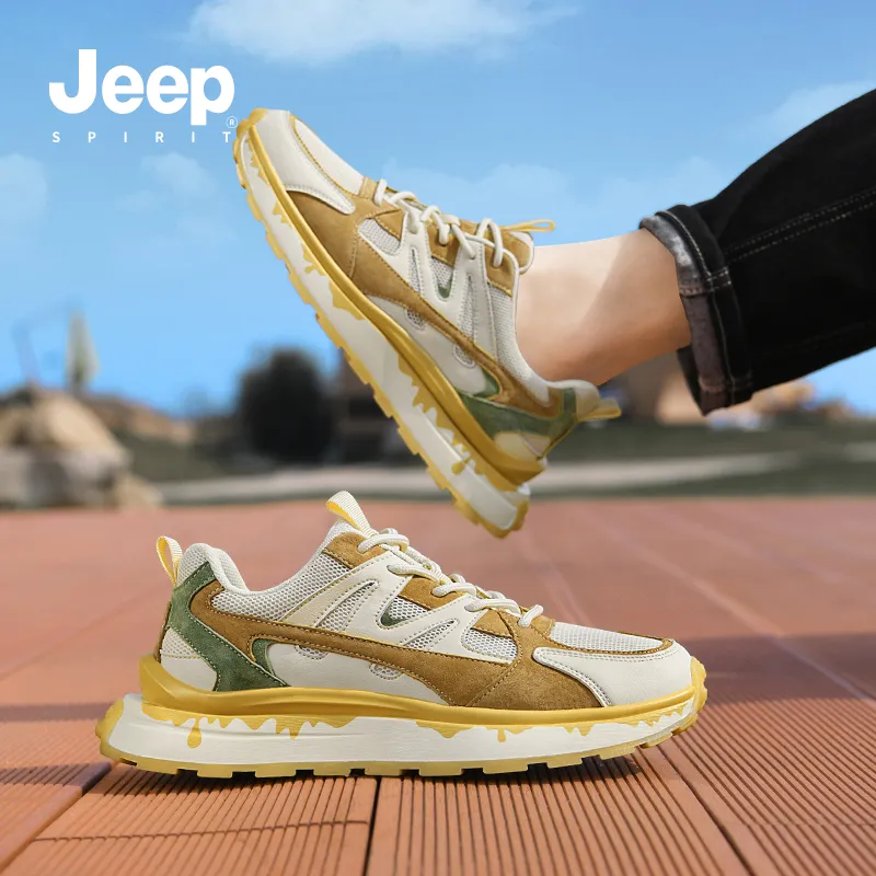 JEEP SPIRIT Casual Shoes Men Low Top White/Orange/Green-12