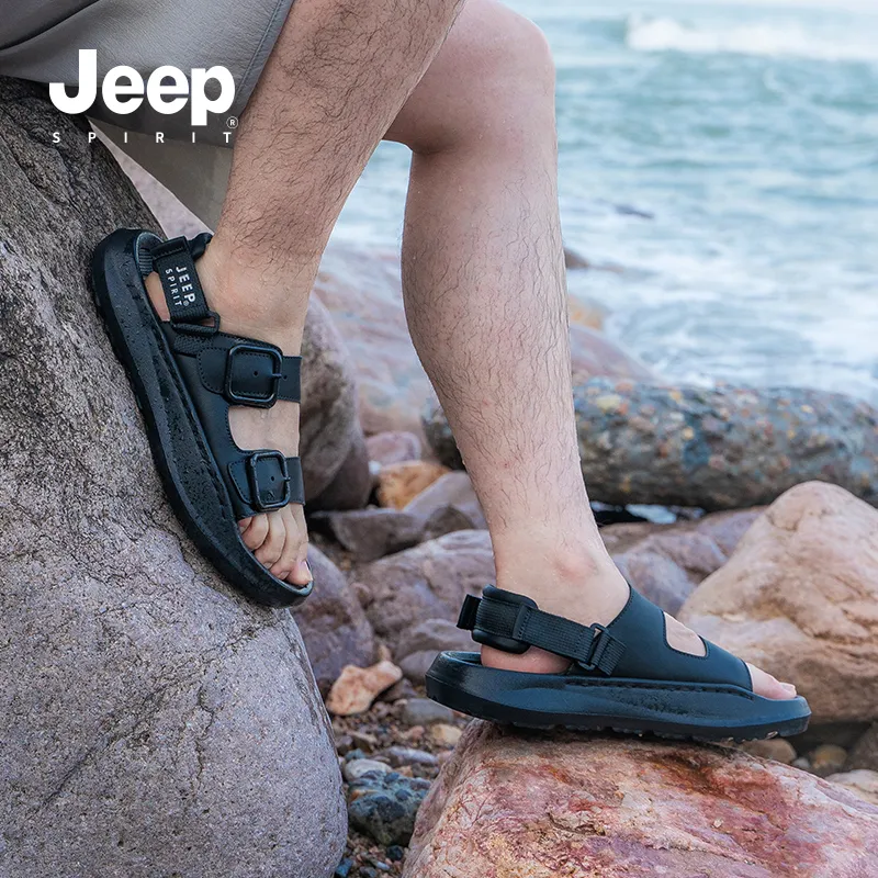 JEEP SPIRIT Breathable River Trekking Shoes Men's Graphite Black-13