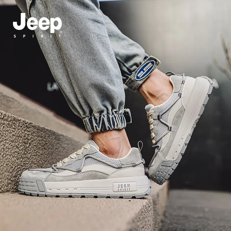JEEP SPIRIT Skateboard Shoes Men Low Top Gray-12