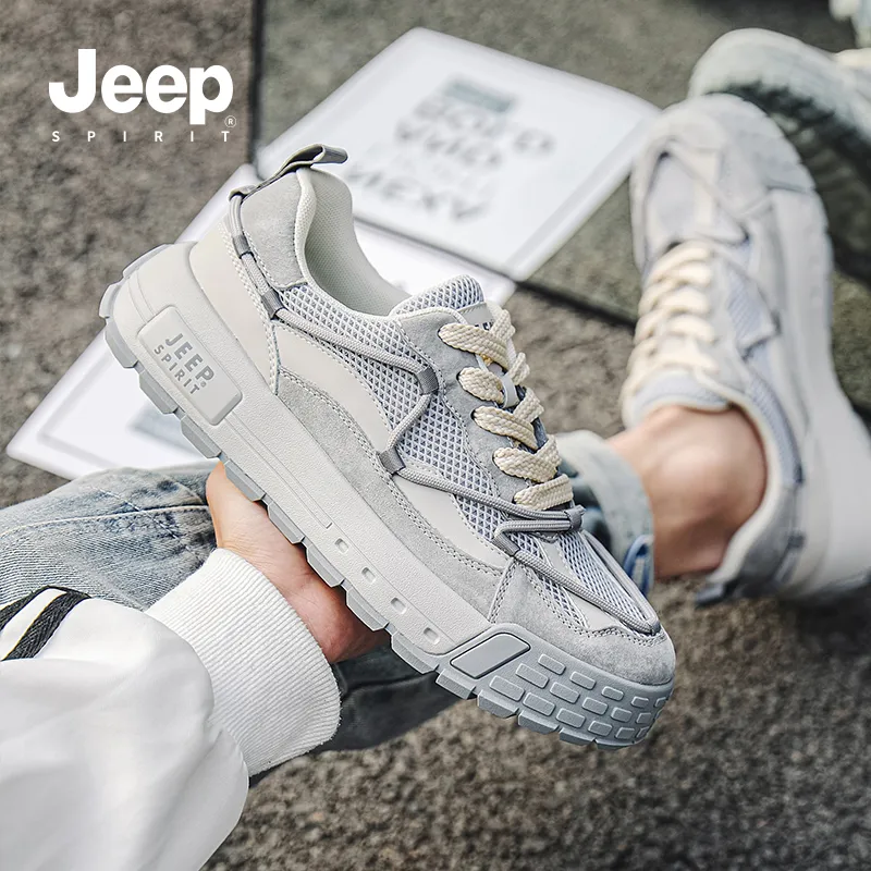 JEEP SPIRIT Skateboard Shoes Men Low Top Gray-14