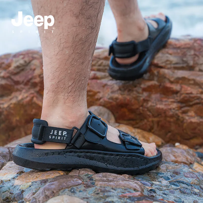 JEEP SPIRIT Breathable River Trekking Shoes Men's Graphite Black-11