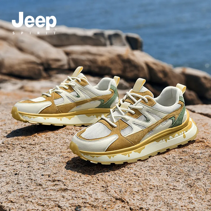 JEEP SPIRIT Casual Shoes Men Low Top White/Orange/Green-14