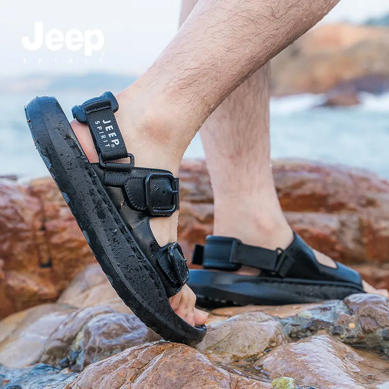 JEEP SPIRIT Breathable River Trekking Shoes Men's Graphite Black-10