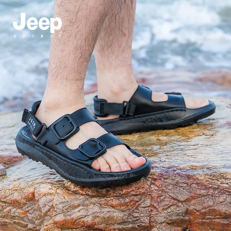JEEP SPIRIT Breathable River Trekking Shoes Men's Graphite Black-12