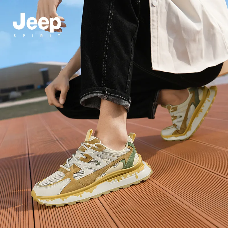 JEEP SPIRIT Casual Shoes Men Low Top White/Orange/Green-9