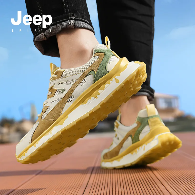 JEEP SPIRIT Casual Shoes Men Low Top White/Orange/Green-10