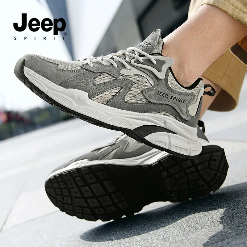 JEEP SPIRIT Cushioning, Abrasion Resistant, Breathable, Lightweight Low Top Outdoor Shoes Men's Time Gray-11