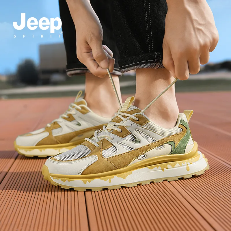 JEEP SPIRIT Casual Shoes Men Low Top White/Orange/Green-8