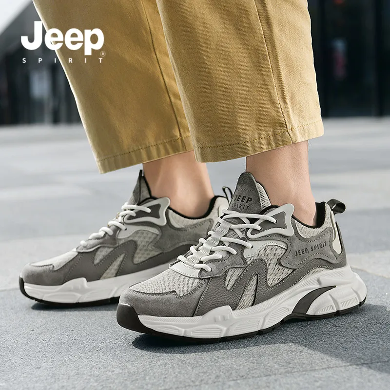 JEEP SPIRIT Cushioning, Abrasion Resistant, Breathable, Lightweight Low Top Outdoor Shoes Men's Time Gray-9