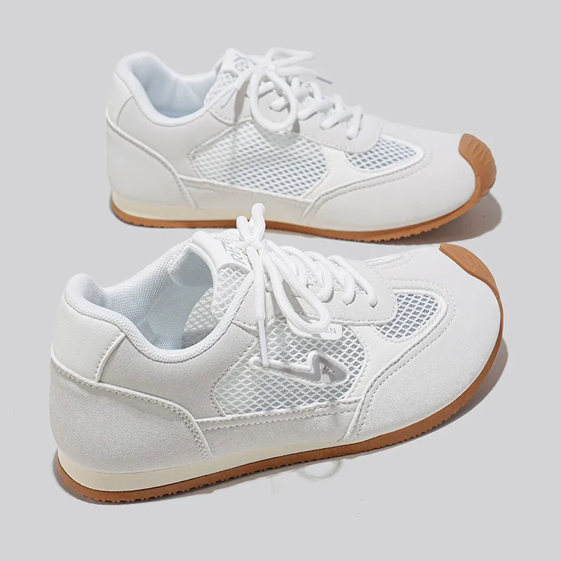 RENBEN Balanced, Lightweight, And Breathable Low Top Skateboard Shoes Women's White Gray-5