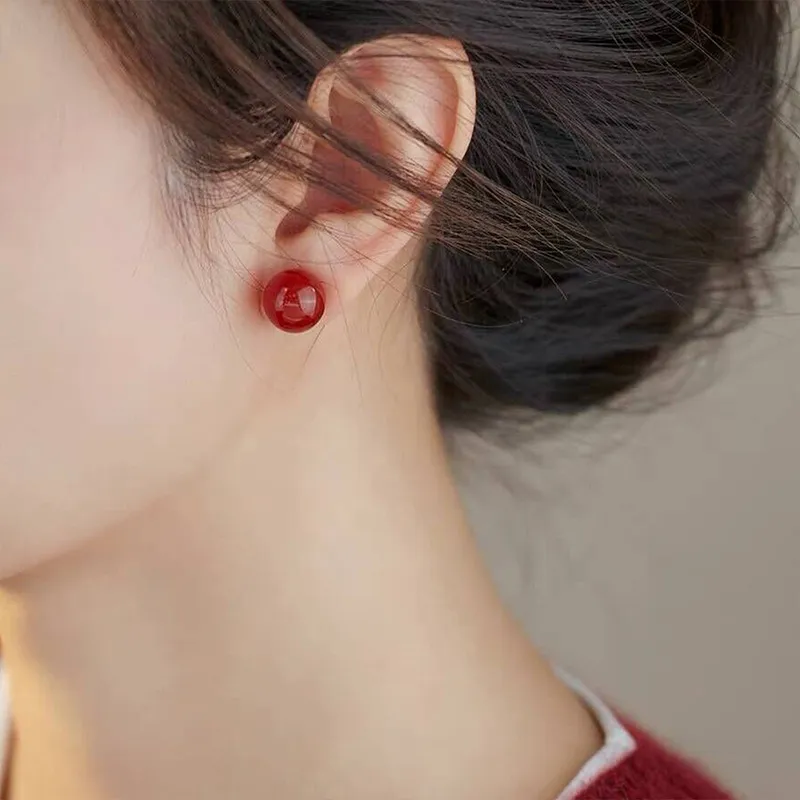 QIDUYINSHI Agate Stud Earrings Women's-1
