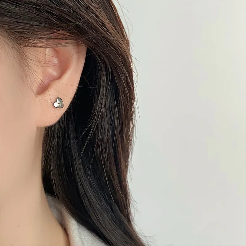 QIDUYINSHI S295 Silver Stud Earrings Unisex-4