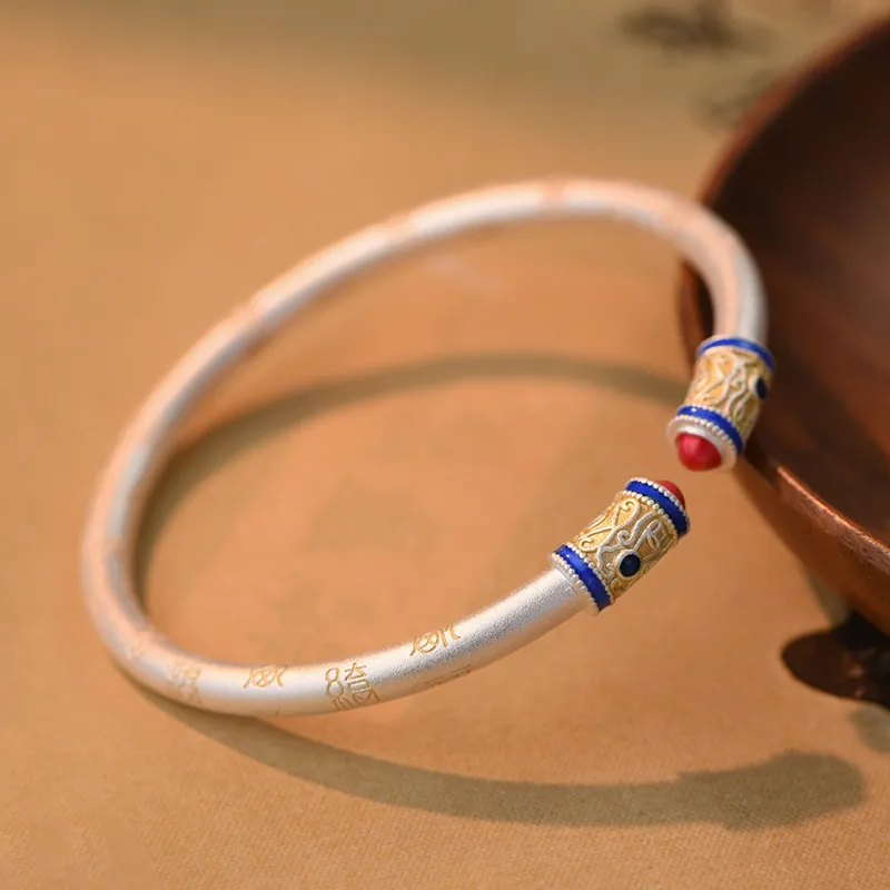 QIDUYINSHI 990 Silver Sterling Silver Bracelets Unisex-3