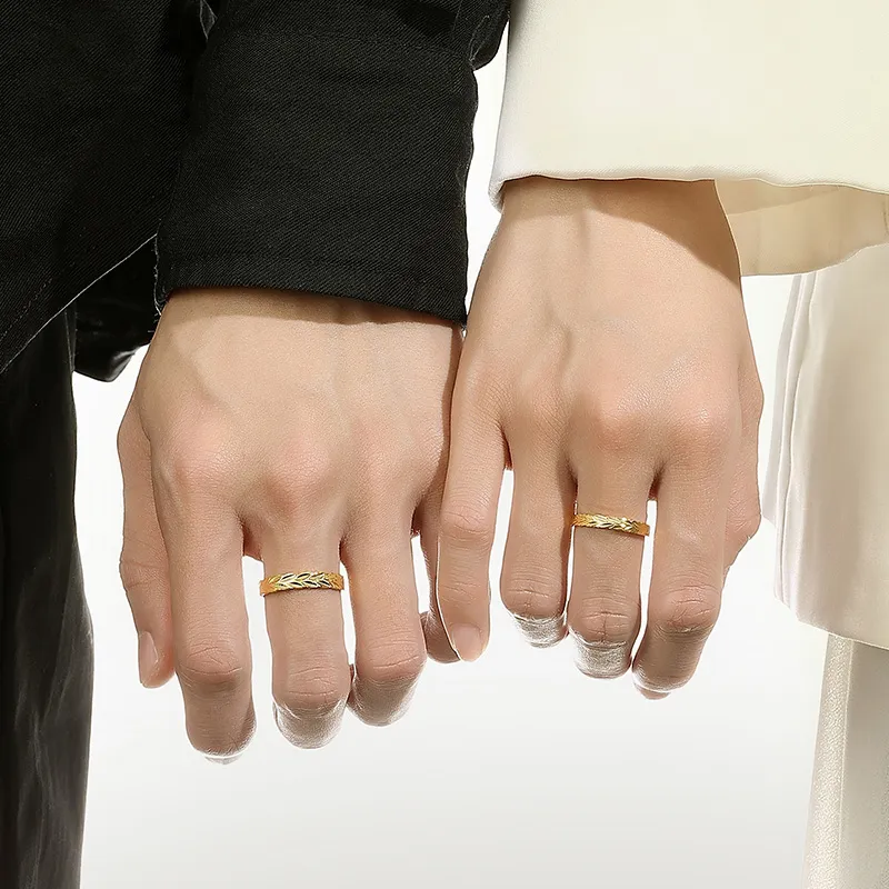 QIDUYINSHI S925 Silver Rings Unisex Silver, Yellow-8