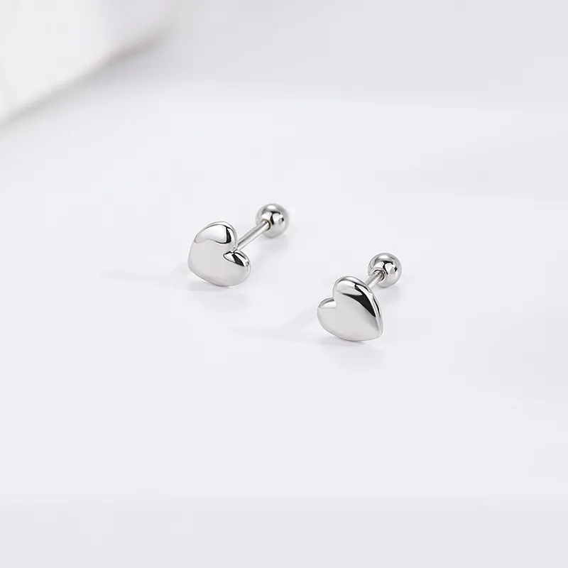 QIDUYINSHI S295 Silver Stud Earrings Unisex-1