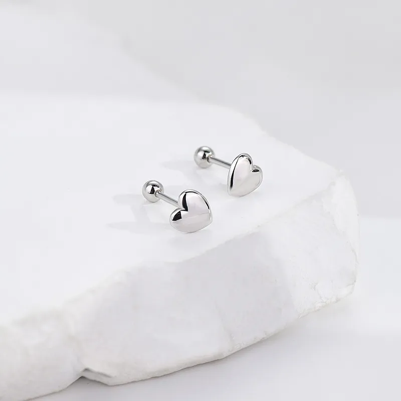 QIDUYINSHI S295 Silver Stud Earrings Unisex-3