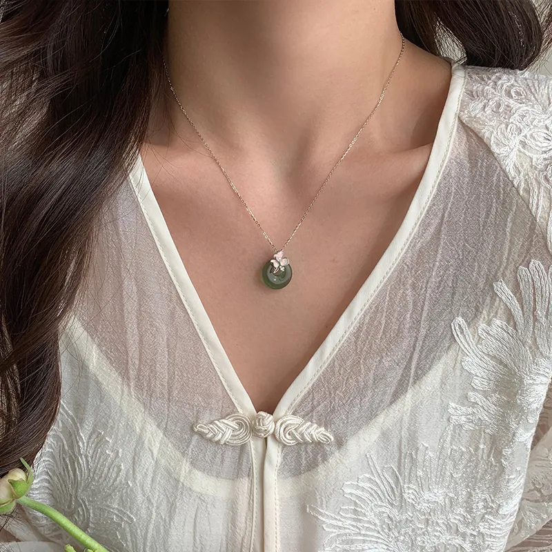 QIDUYINSHI Serpentine Jade Necklaces Women's-7