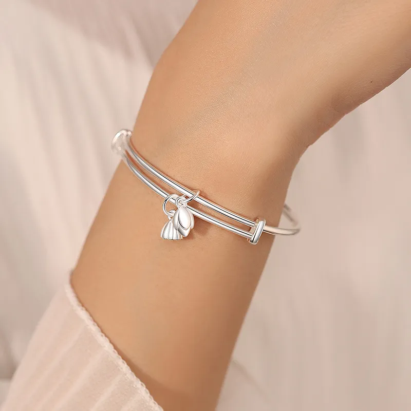 QIDUYINSHI 999 Fine Silver Sterling Silver Bracelets Women's-4
