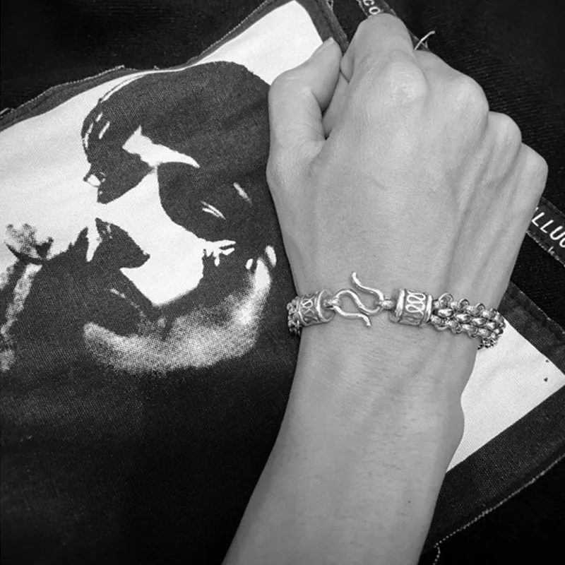 QIDUYINSHI S925 Silver Bracelets Men's-5