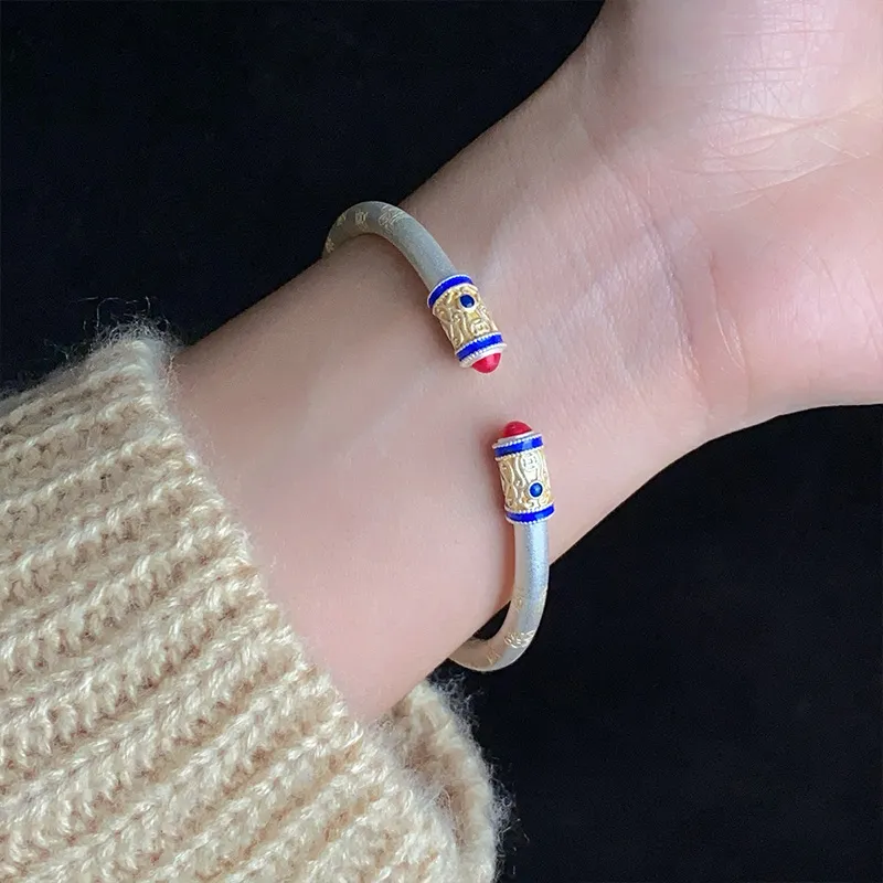 QIDUYINSHI 990 Silver Sterling Silver Bracelets Unisex-4