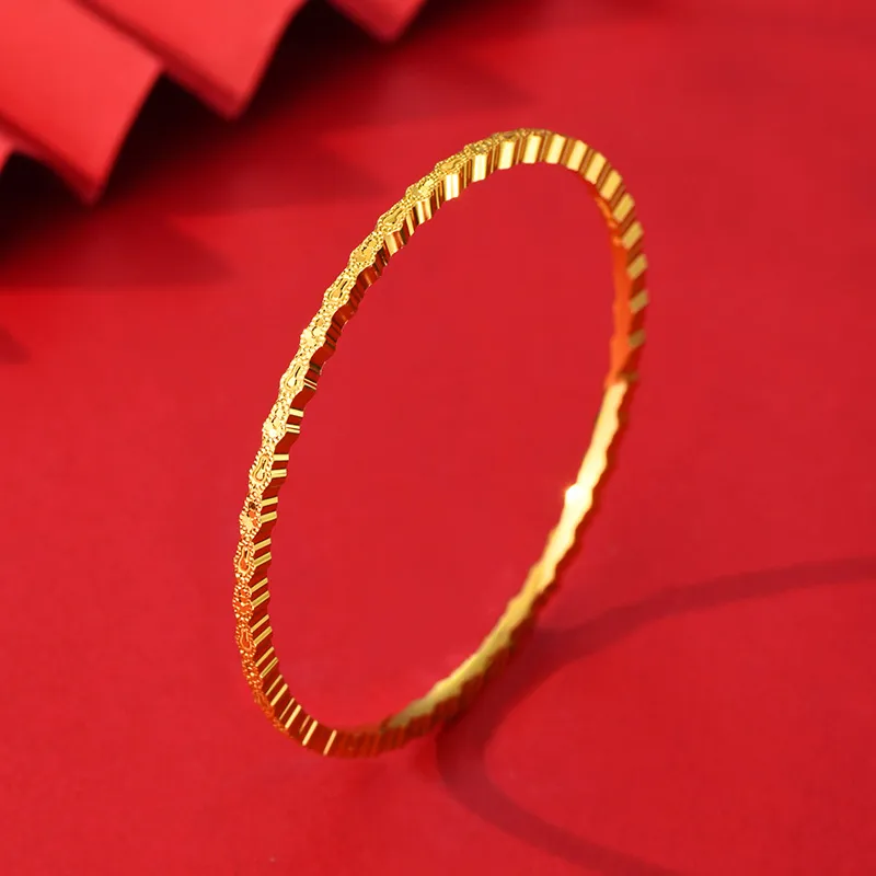 QIDUYINSHI 999 Fine Silver Bangles Unisex-3