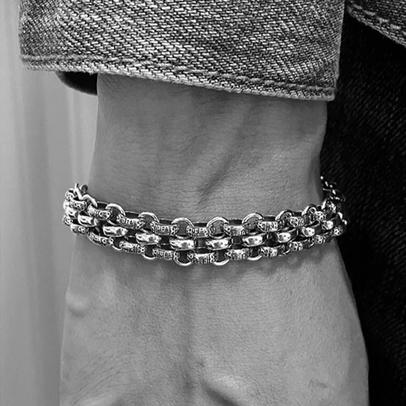 QIDUYINSHI S925 Silver Bracelets Men's-6
