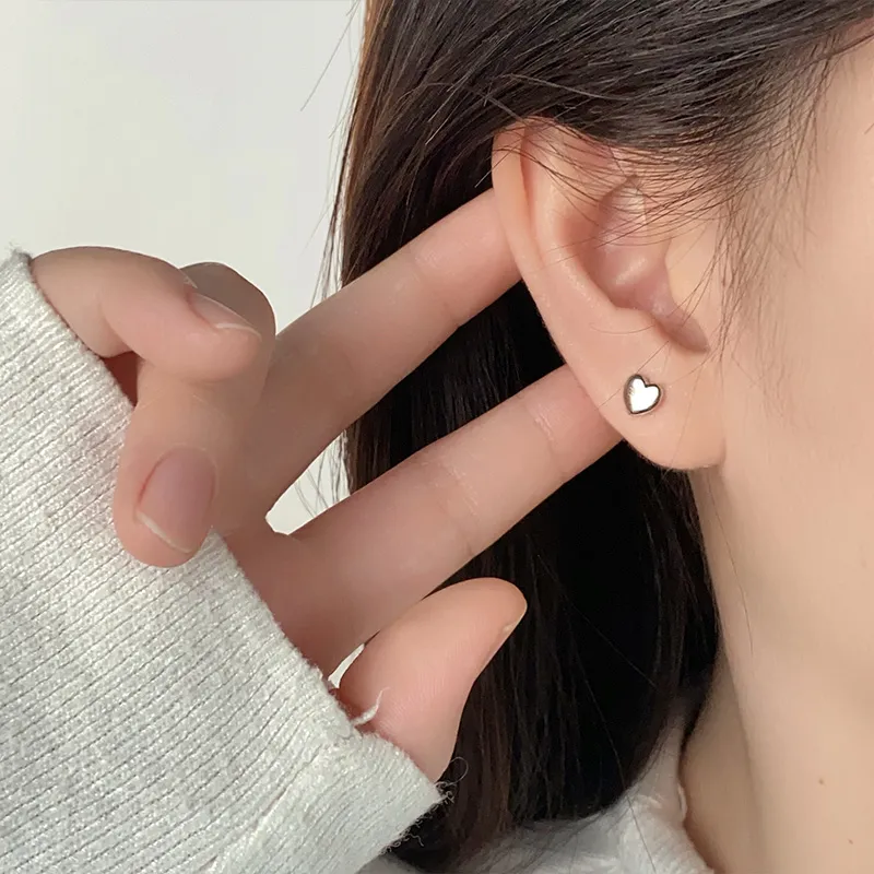 QIDUYINSHI S295 Silver Stud Earrings Unisex-7