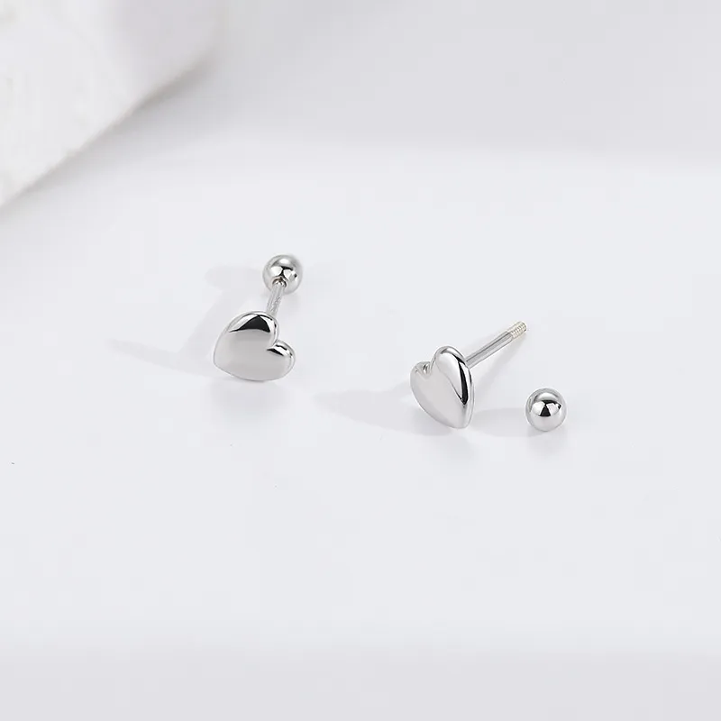 QIDUYINSHI S295 Silver Stud Earrings Unisex-2