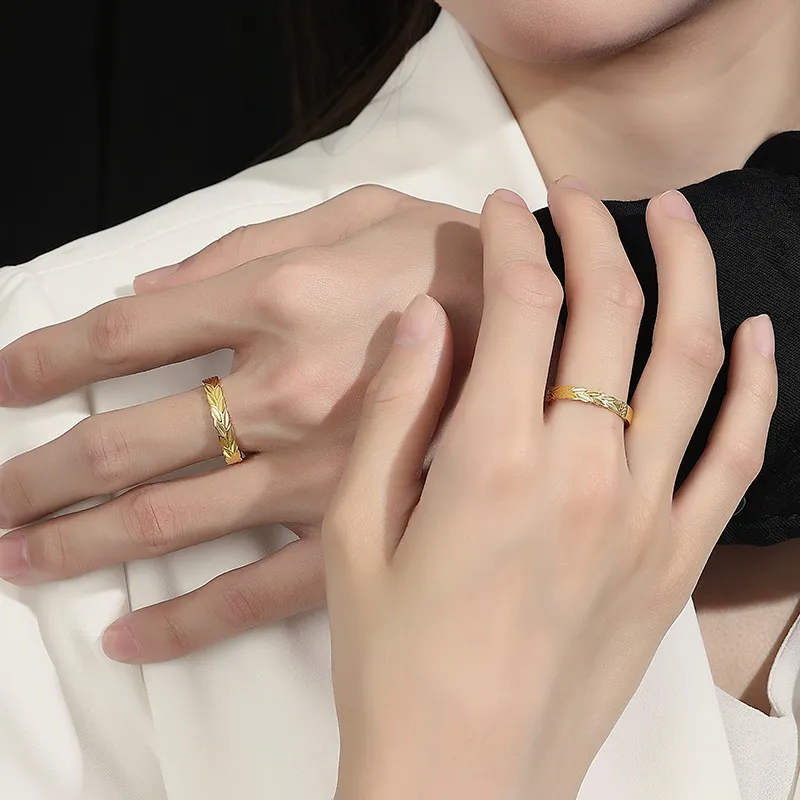 QIDUYINSHI S925 Silver Rings Unisex Silver, Yellow-9