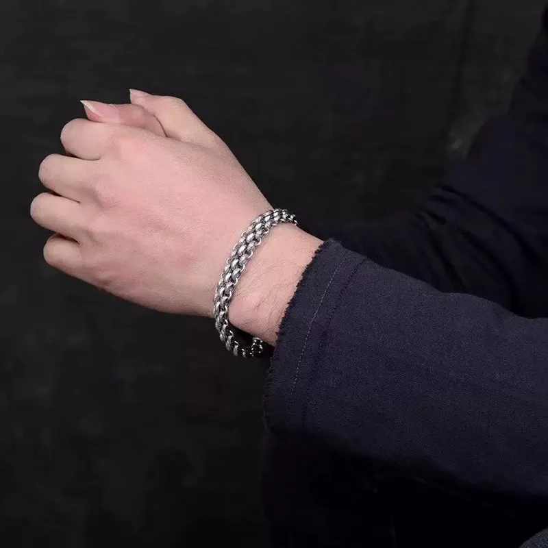 QIDUYINSHI S925 Silver Bracelets Men's-4