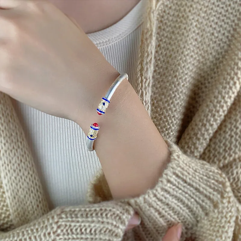 QIDUYINSHI 990 Silver Sterling Silver Bracelets Unisex-6