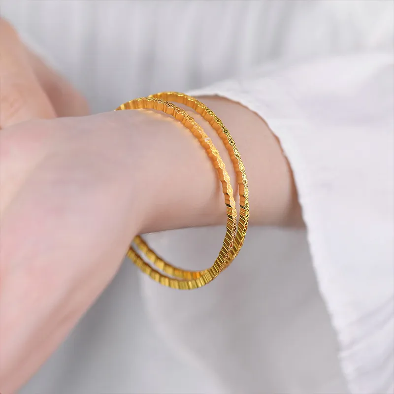QIDUYINSHI 999 Fine Silver Bangles Unisex-4